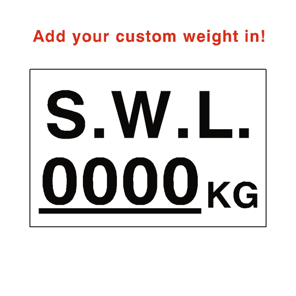 S.W.L Sticker Kg White Custom Weight | Safety-Label.co.uk