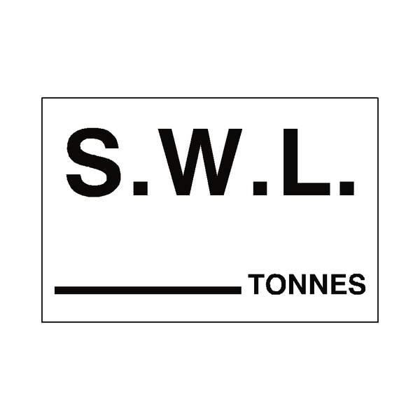 S.W.L Sticker Tonnes White | Safety-Label.co.uk