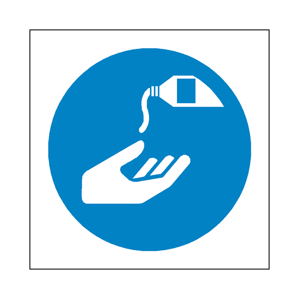 Use Barrier Cream Symbol Sign | Safety-Label.co.uk