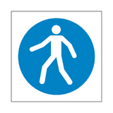 Use Walkway Symbol Label | Safety-Label.co.uk