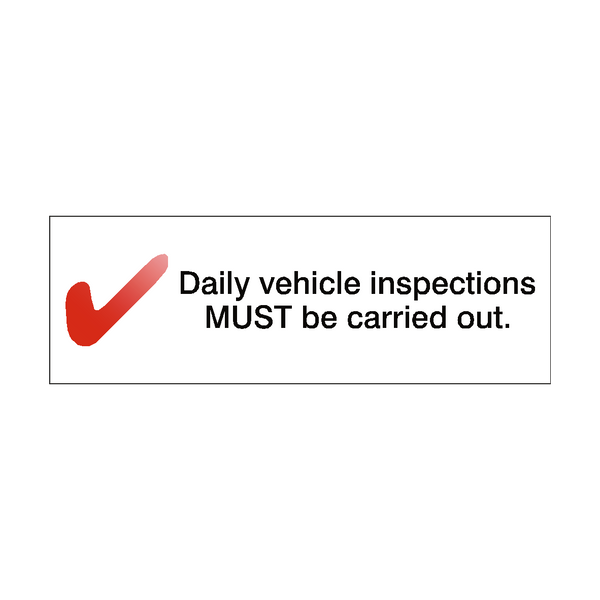 Daily Inspection Reminder Sticker | Safety-Label.co.uk