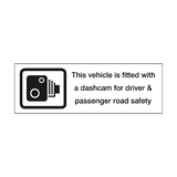 Vehicle Fitted With Dashcam Sticker | Safety-Label.co.uk