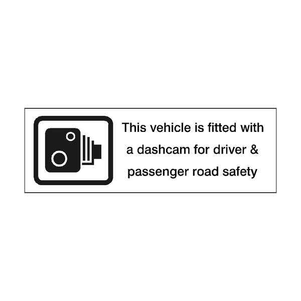 Vehicle Fitted With Dashcam Sticker | Safety-Label.co.uk