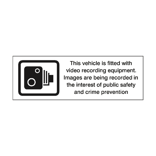 Vehicle Fitted With Recording Equipment Sticker | Safety-Label.co.uk