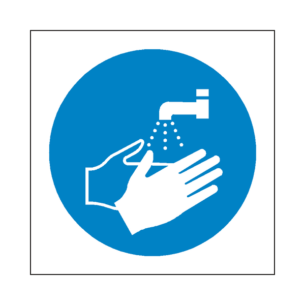 Wash Your Hands Symbol Label | Safety-Label.co.uk