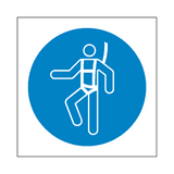 Wear Safety Harness Symbol Sign | Safety-Label.co.uk