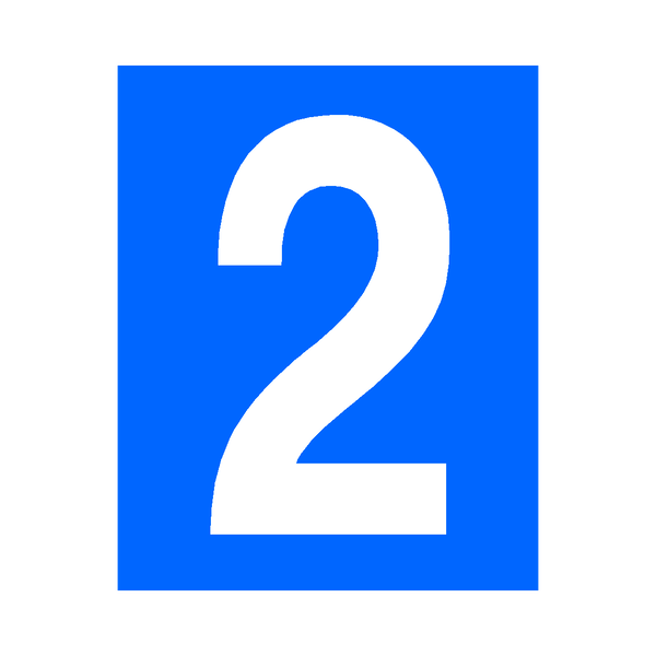 Blue Number 2 Sticker | Safety-Label.co.uk