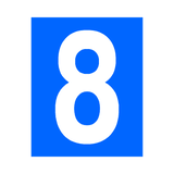 Blue Number 8 Sticker | Safety-Label.co.uk