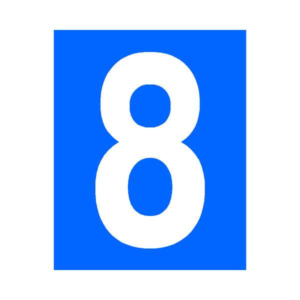Blue Number 8 Sticker | Safety-Label.co.uk