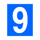 Blue Number 9 Sticker | Safety-Label.co.uk