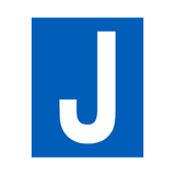 Blue Letter J Sticker | Safety-Label.co.uk