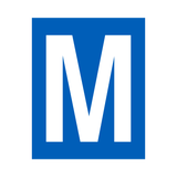 Blue Letter M Sticker | Safety-Label.co.uk