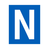 Blue Letter N Sticker | Safety-Label.co.uk