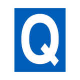 Blue Letter Q Sticker | Safety-Label.co.uk