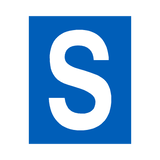 Blue Letter S Sticker | Safety-Label.co.uk