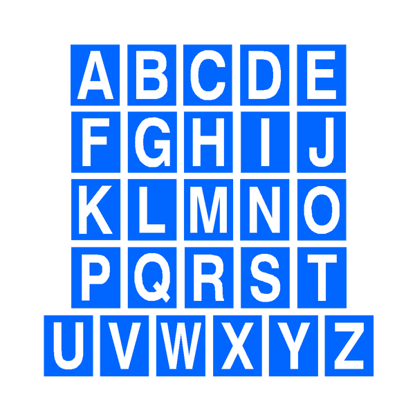 Blue Alphabet Letter Sticker Pack | Safety-Label.co.uk