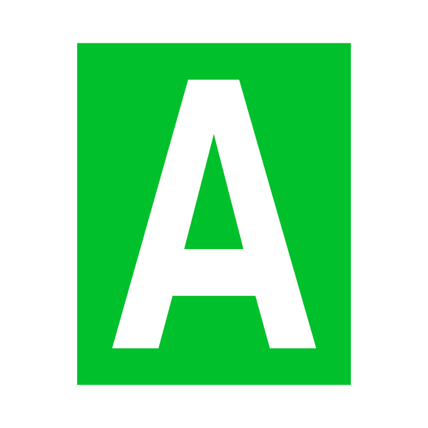 Green Letter A Sticker | Safety-Label.co.uk