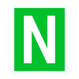 Green Letter N Sticker | Safety-Label.co.uk