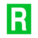 Green Letter R Sticker | Safety-Label.co.uk