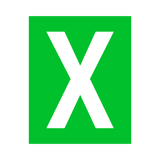 Green Letter X Sticker | Safety-Label.co.uk