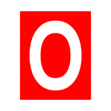 Red Letter O Sticker | Safety-Label.co.uk