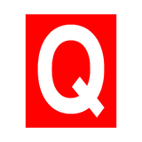 Red Letter Q Sticker | Safety-Label.co.uk