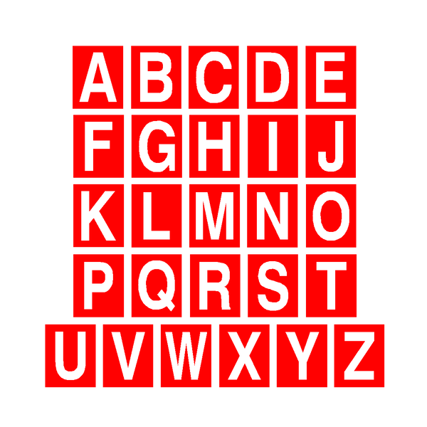 Red Alphabet Letter Sticker Pack | Safety-Label.co.uk