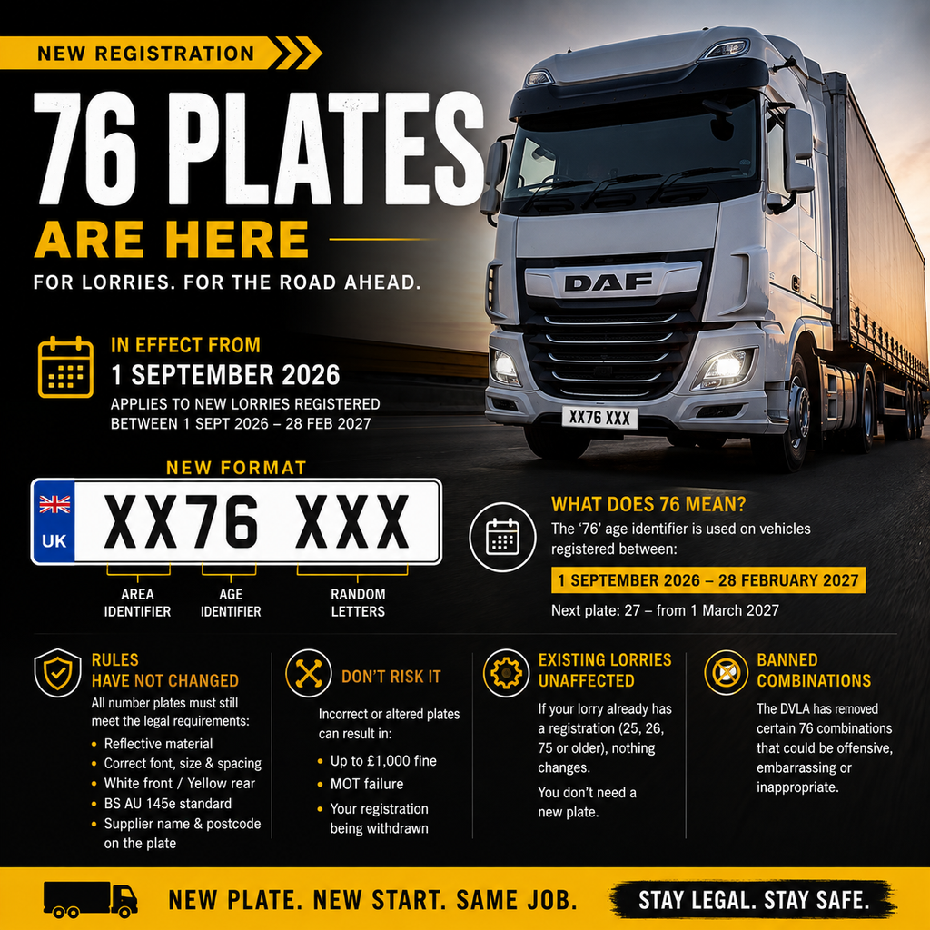76 Plates Are Here: What It Means For Lorries and Hauliers