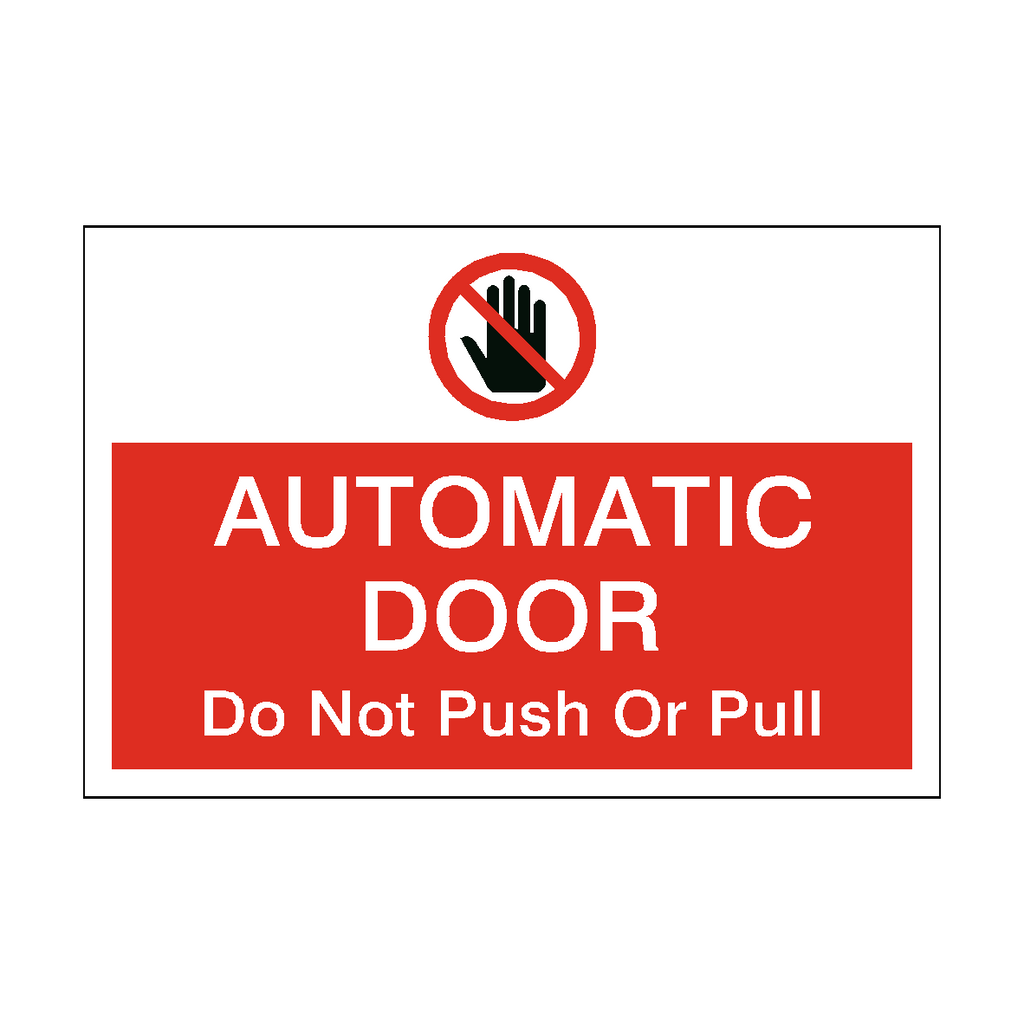 Prohibition Hand Landscape Automatic Door Do Not Push Or Pull Sticker