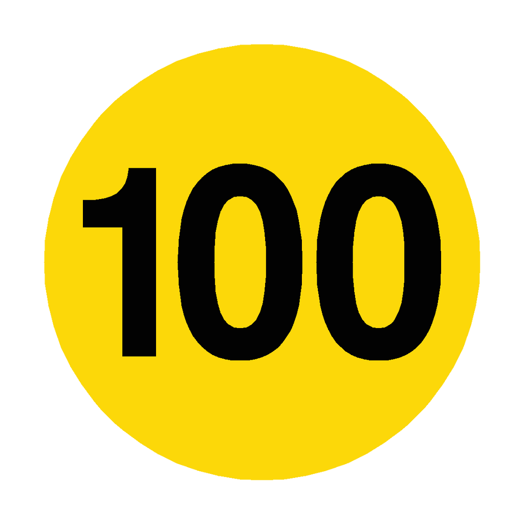 Number 100 Floor Marker