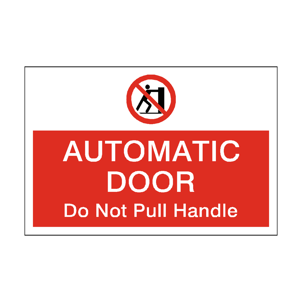 Prohibition Pushing Landscape Automatic Door Do Not Pull Handle Sticker