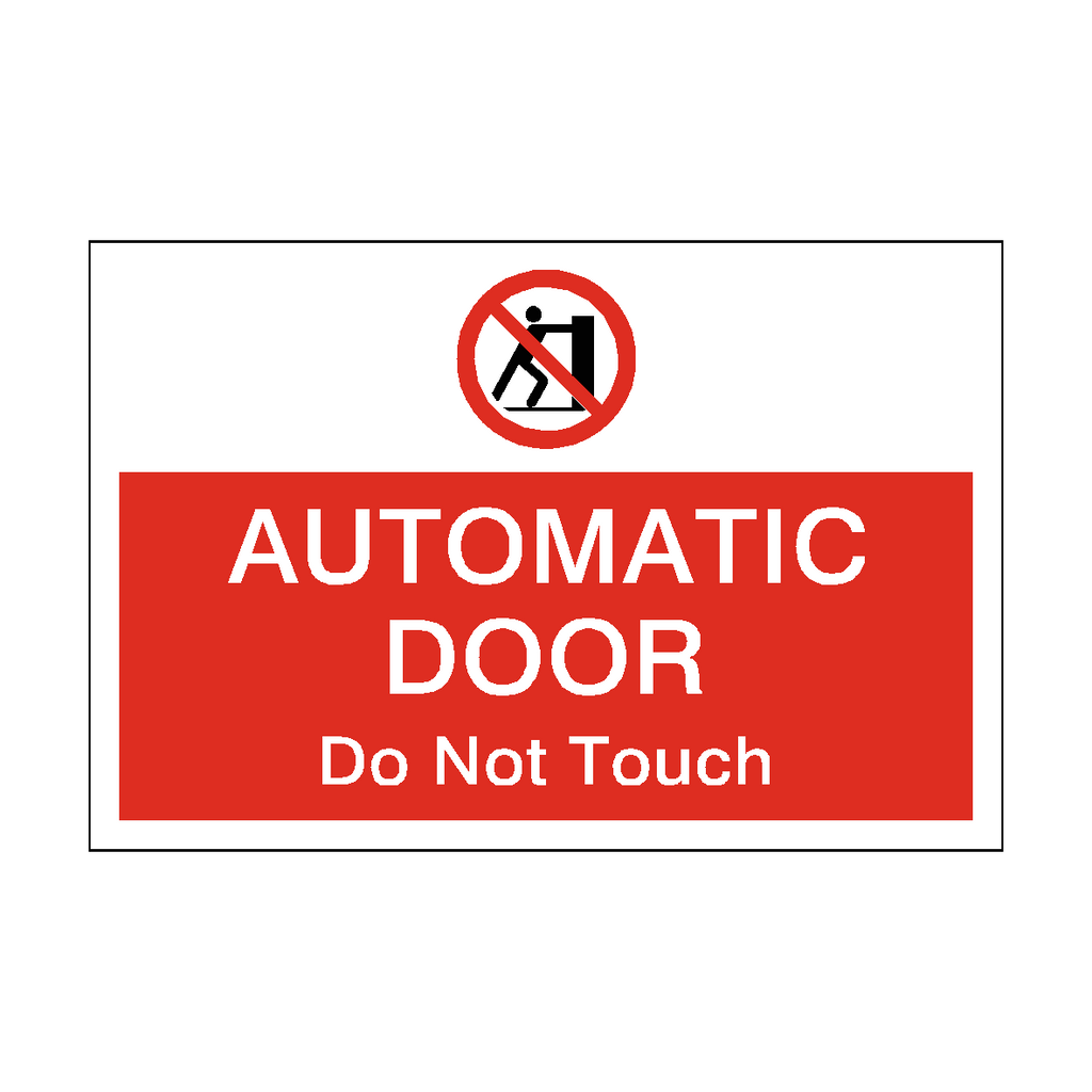 Prohibition Pushing Landscape Automatic Door Do Not Touch Sticker