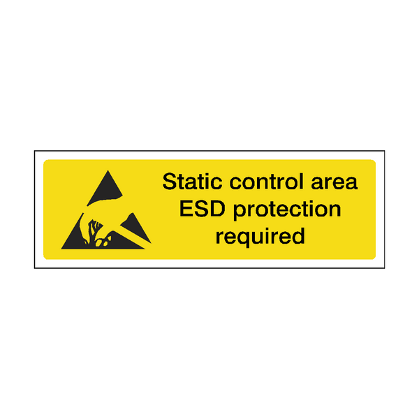 Static Control Area ESD Protection Required Safety Sign SafetyLabel
