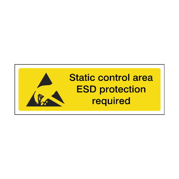 Static Control Area ESD Protection Required Safety Sign | Safety-Label.co.uk