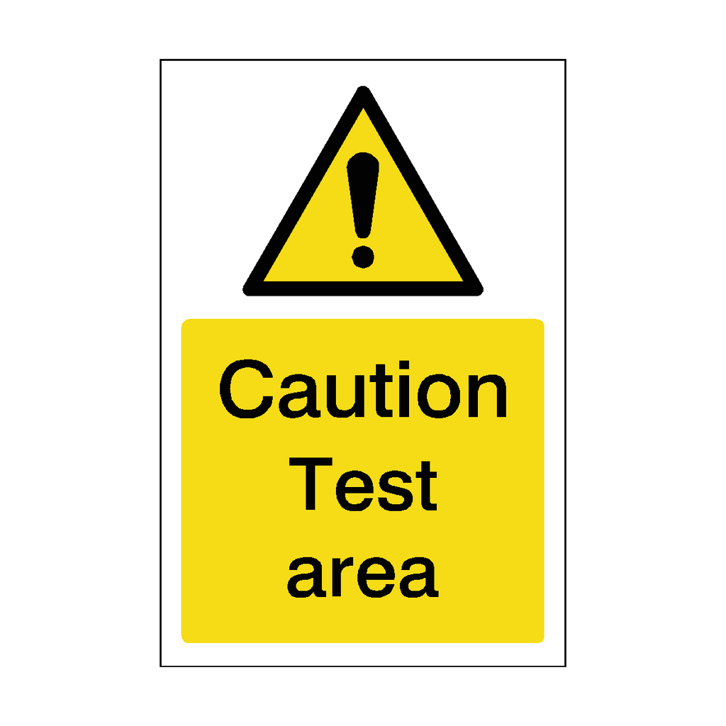 Test Area Sticker | Safety-Label.co.uk
