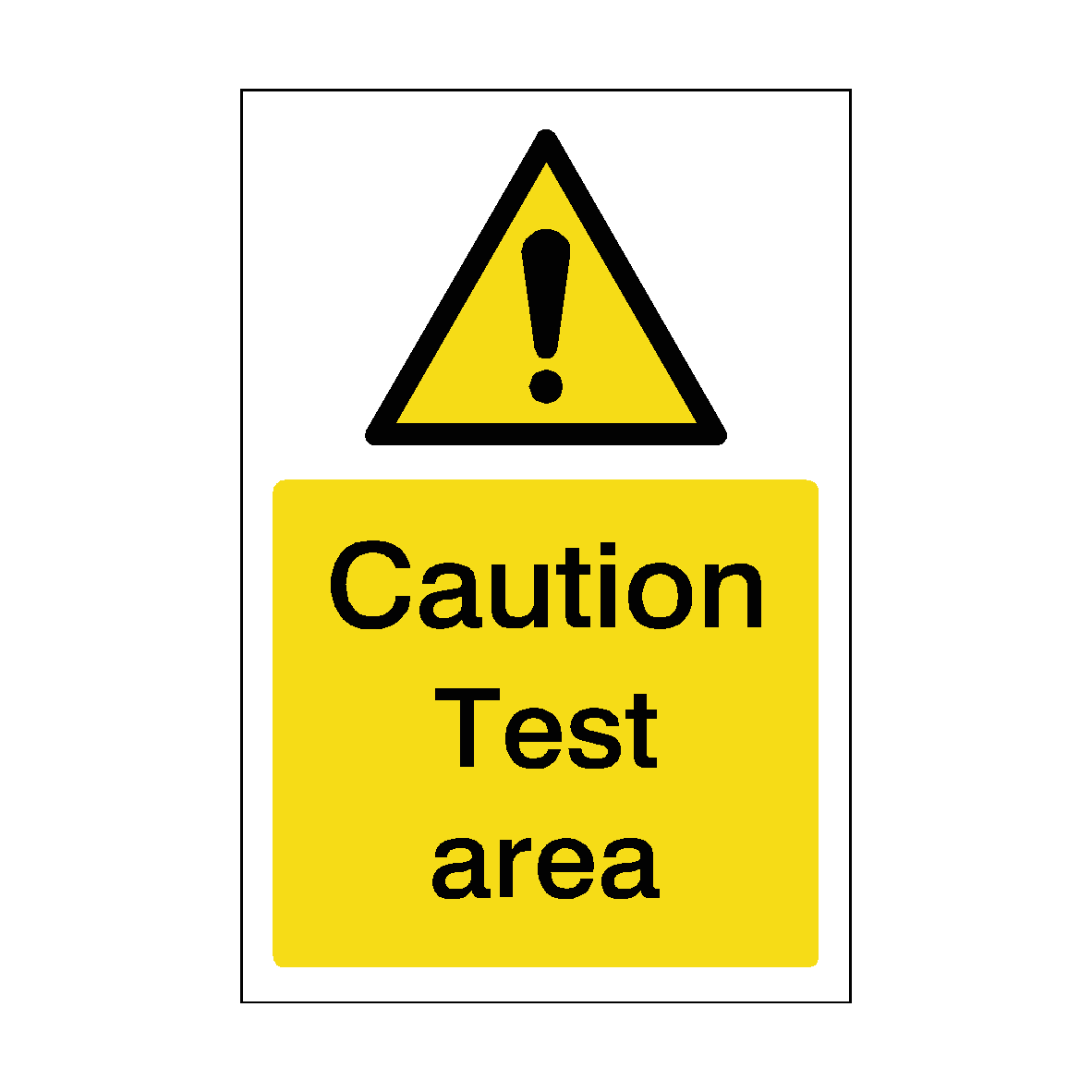 Ground Test Sticker Test Area Sticker
