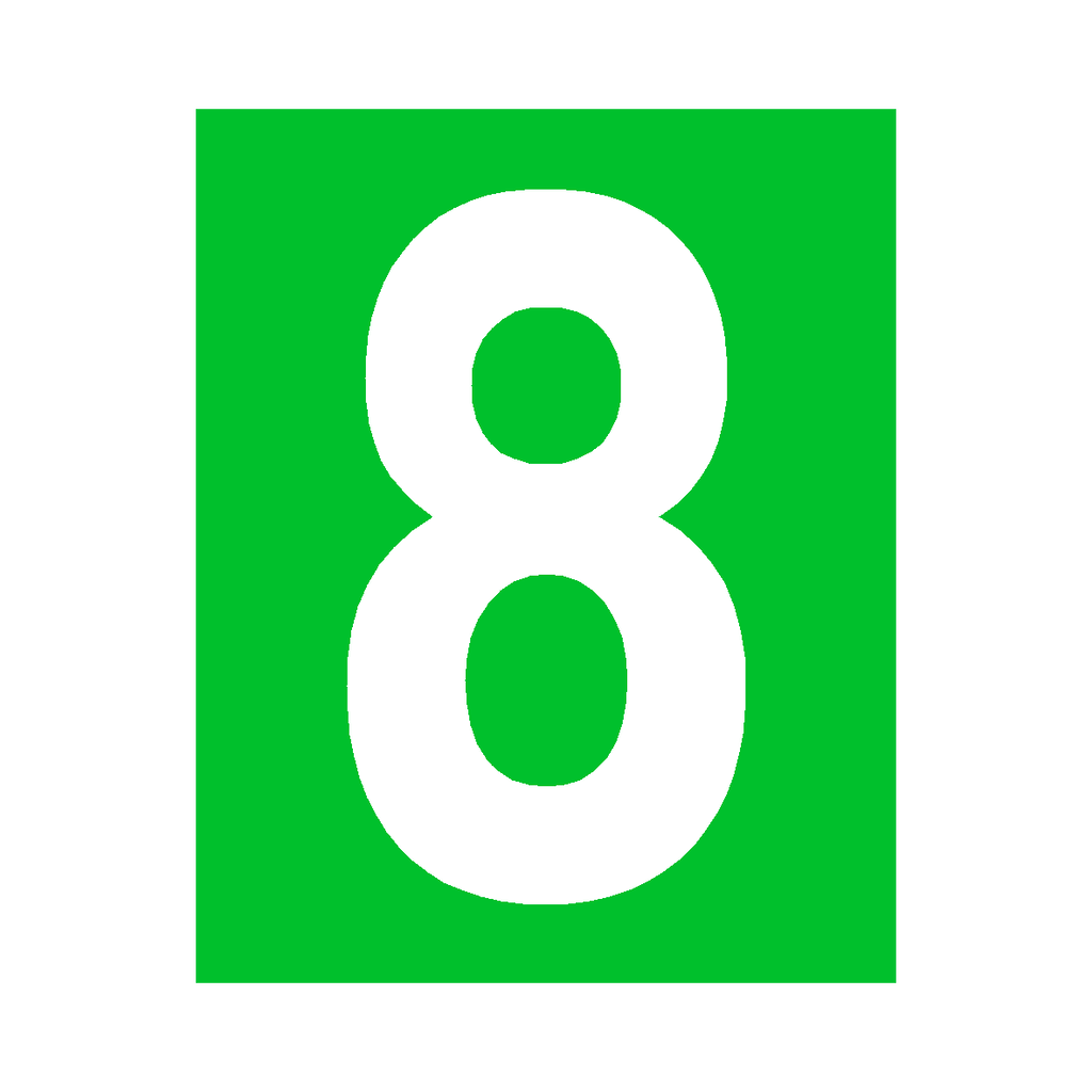 Green Number 8 Sign | Safety-Label.co.uk