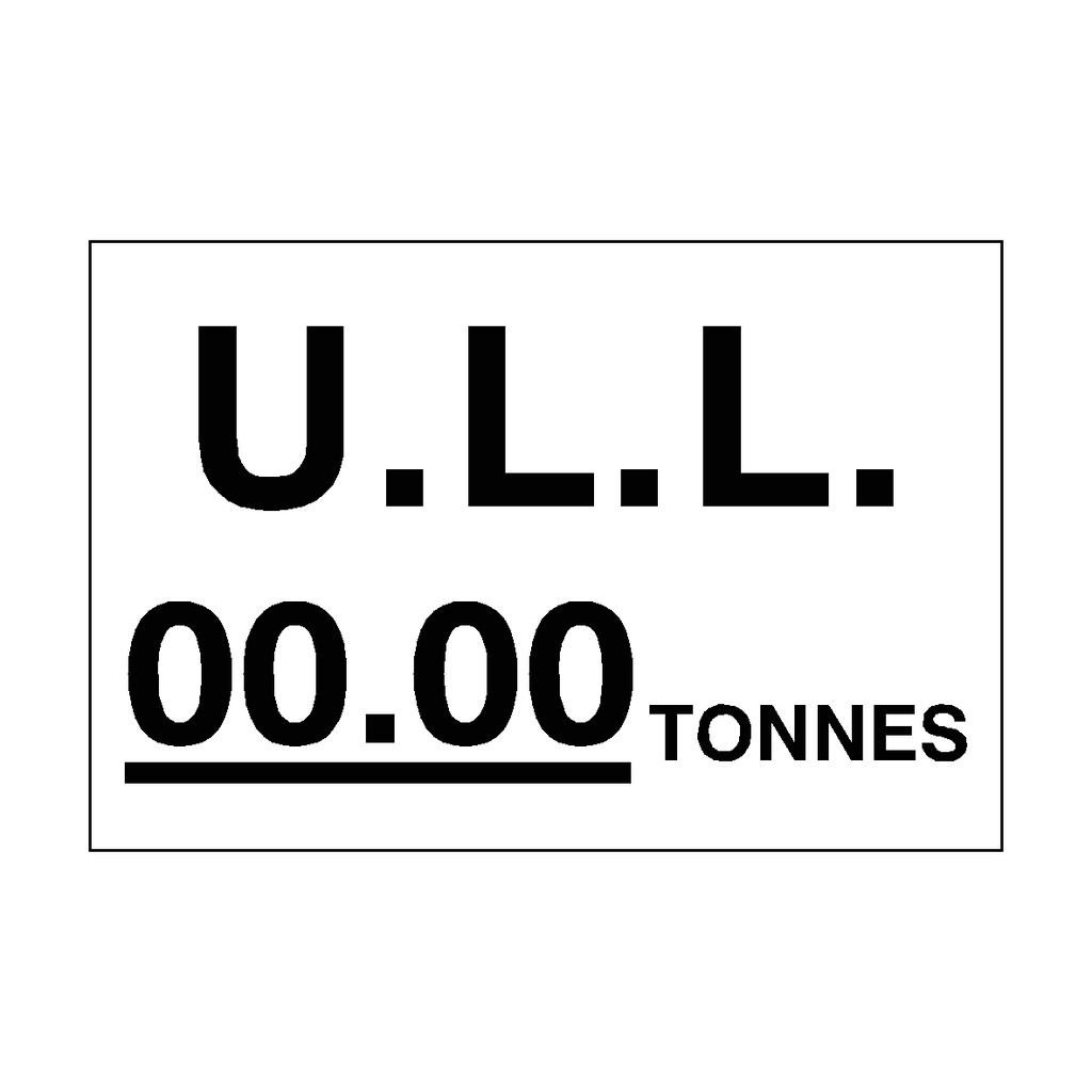 U.L.L Sticker Tonnes White Custom Weight