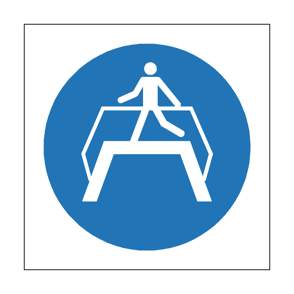 Use Footbridge Symbol Label | Safety-Label.co.uk
