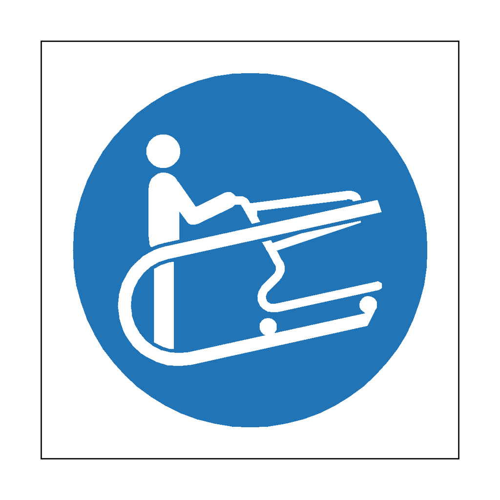 Hold The Trolley Handle Symbol Label | Safety-Label.co.uk