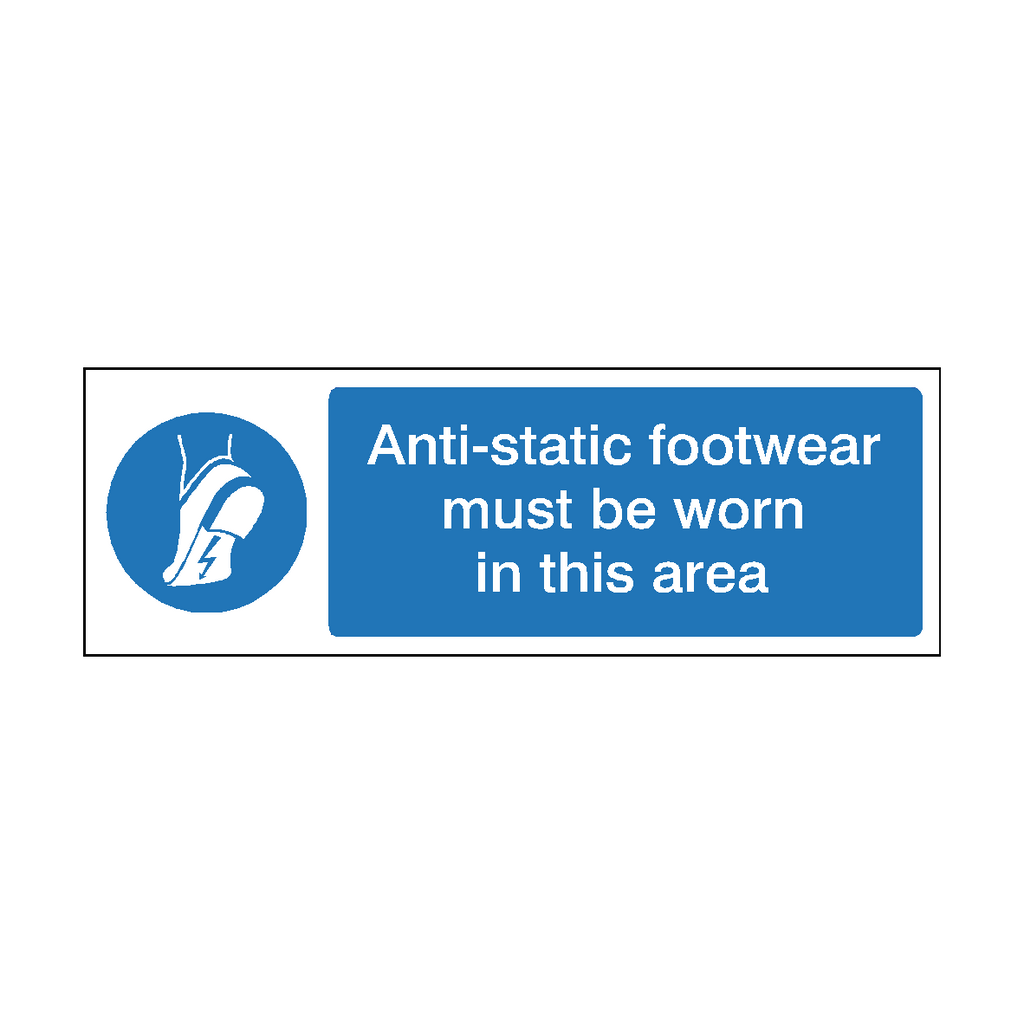 Anti-Static Footwear Must Be Worn In This Area Sign Landscape | Safety-Label.co.uk