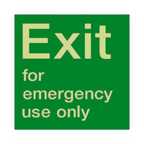 Exit For Emergency Use Photoluminescent Sticker | Safety-Label.co.uk