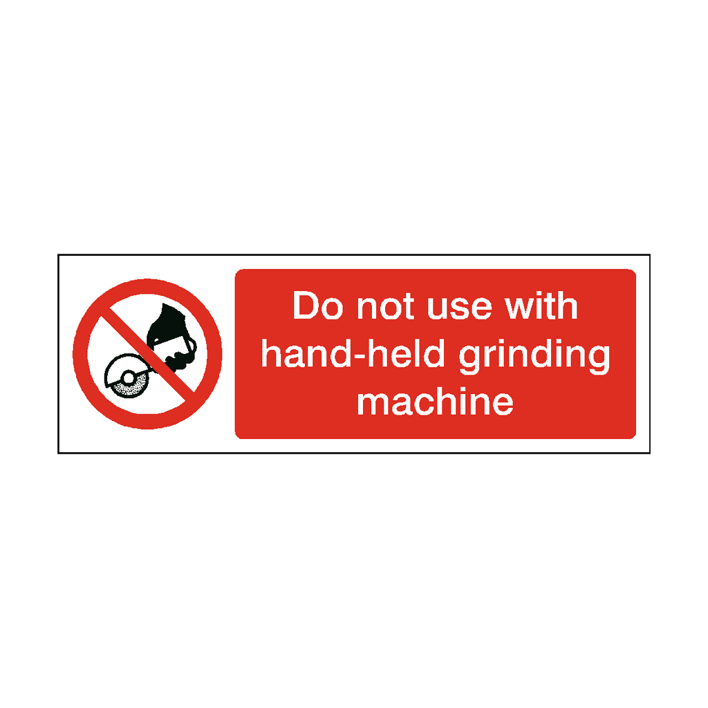 Handheld Grinding Machine Safety Sign | Safety-Label.co.uk