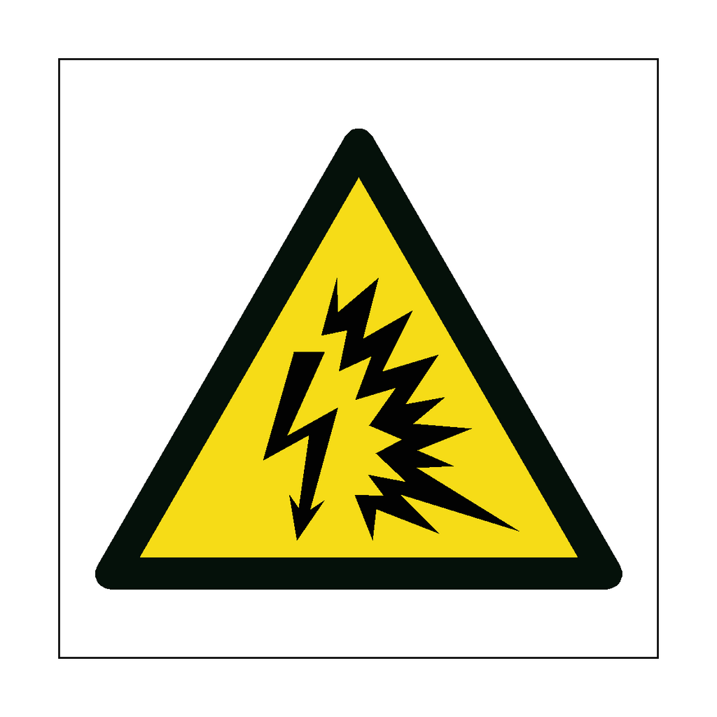 Arc flash hazard symbol label by Safety-Label.co.uk, featuring a warning icon and clear safety message for electrical safety.