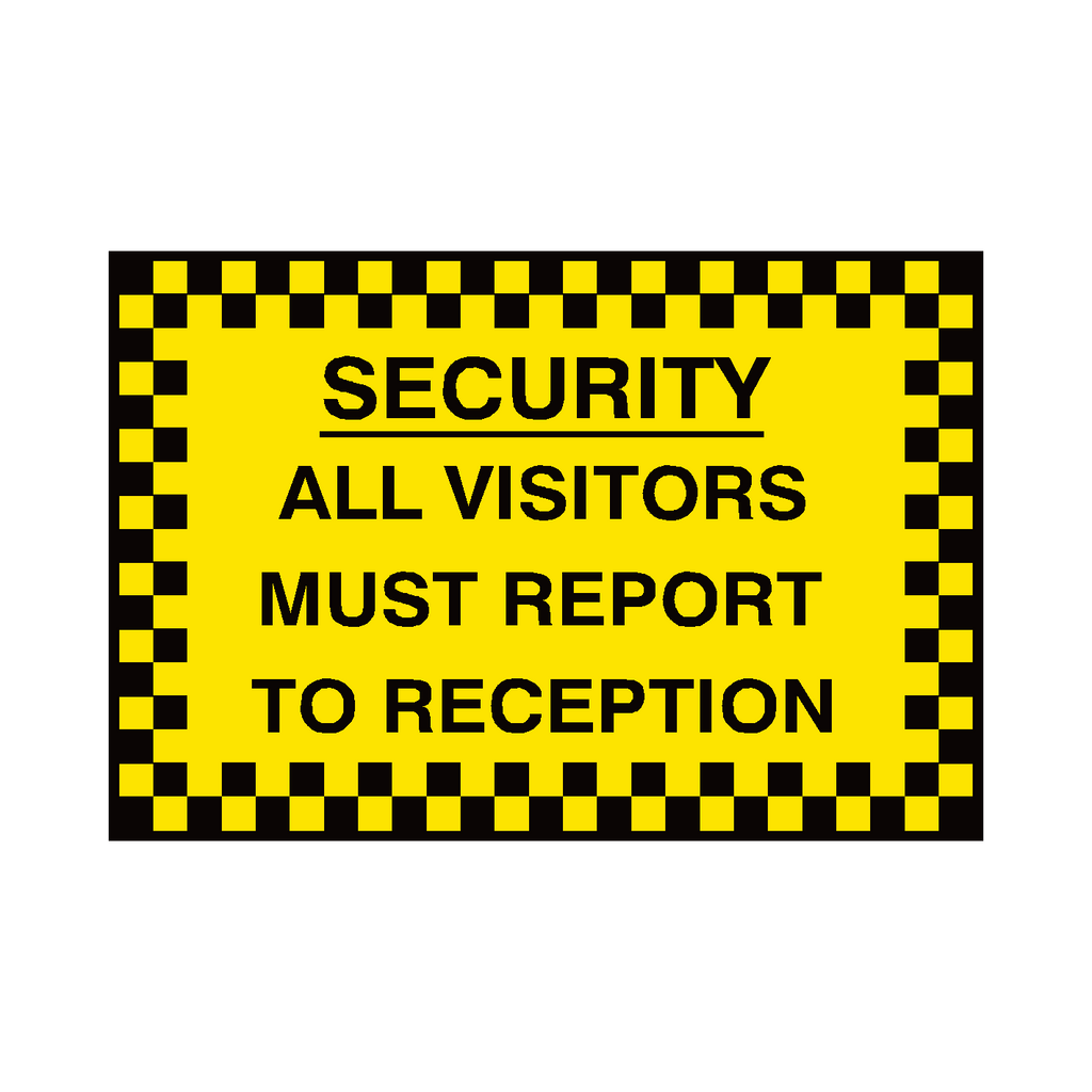 Report To Reception Security Sticker | Safety-Label.co.uk