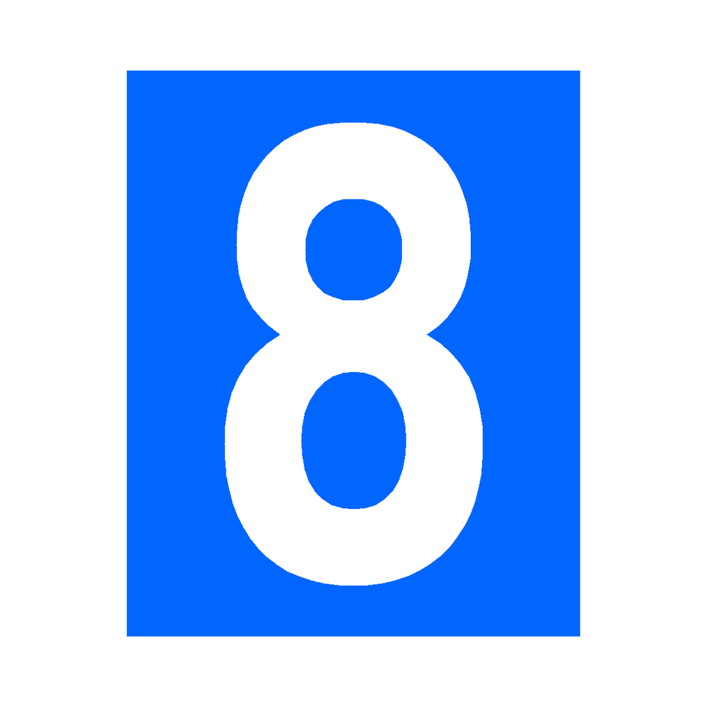 Blue Number 8 Sign | Safety-Label.co.uk