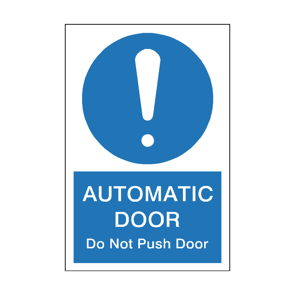 Mandatory Portrait Automatic Door Do Not Push Door Sticker