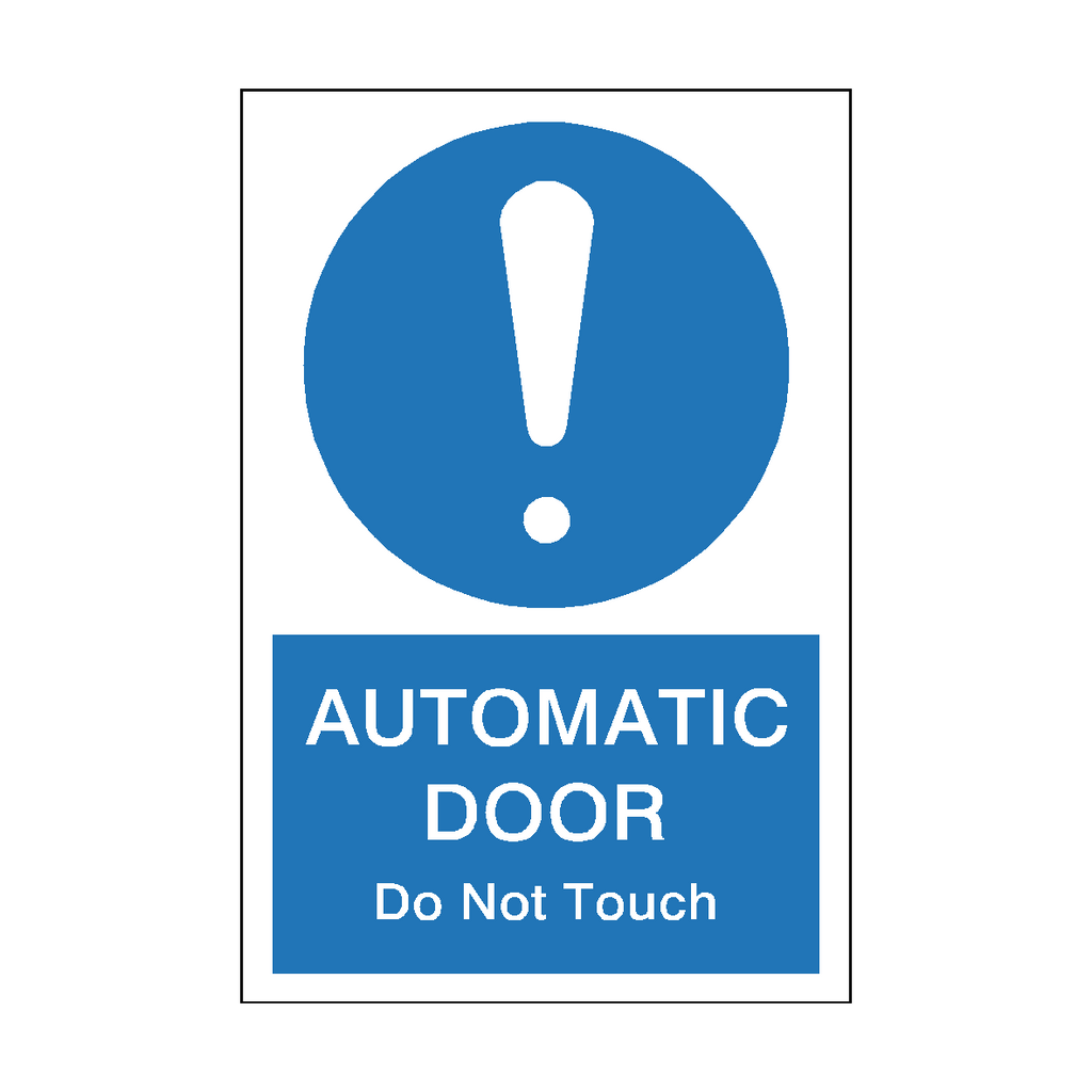 Mandatory Portrait Automatic Door Do Not Touch Sticker