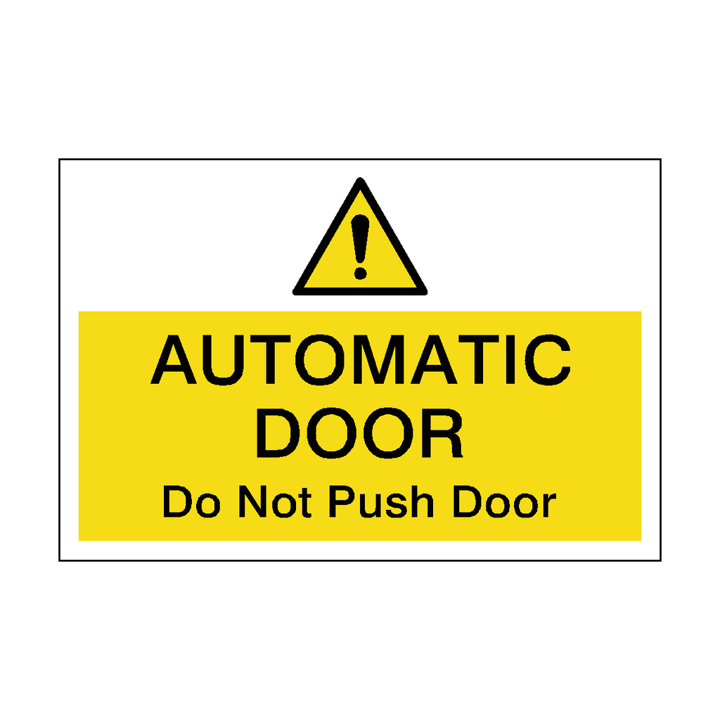 Hazard Landscape Automatic Door Do Not Push Door Sticker