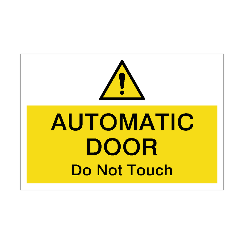 Hazard Landscape Automatic Door Do Not Touch Sticker